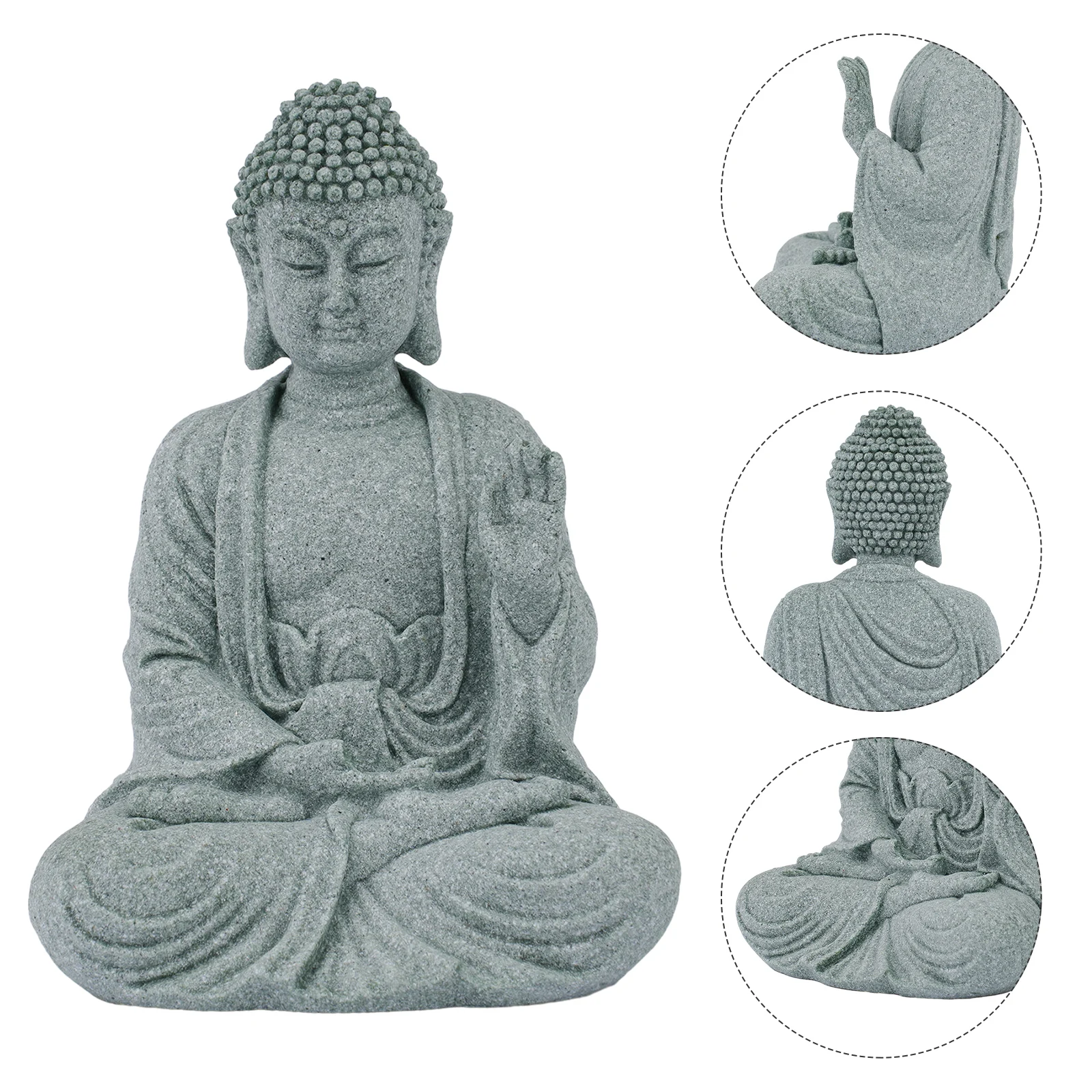 Buddha Stone Statue Buddhist Monks Buddha Small Sculpture Ornaments Fish Tank Craft Ornament For Office Garden Decor 4x8x12cm