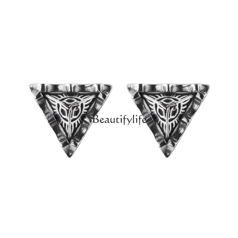 

Autumn Ancient Roman Triangle Earrings Women's Retro Fashion Pyramid Personality Versatile Premium