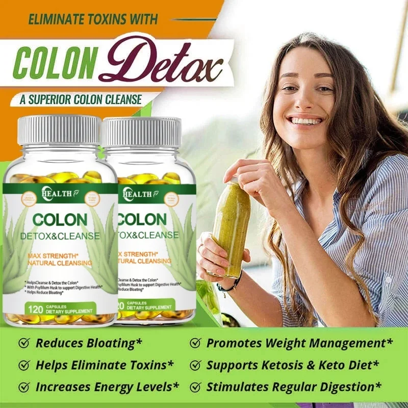 HEALTH Colon Cleansing Supplement - Full Body Colon, Digestive Regulation and Gut Health for Men and Women, 120 Capsules