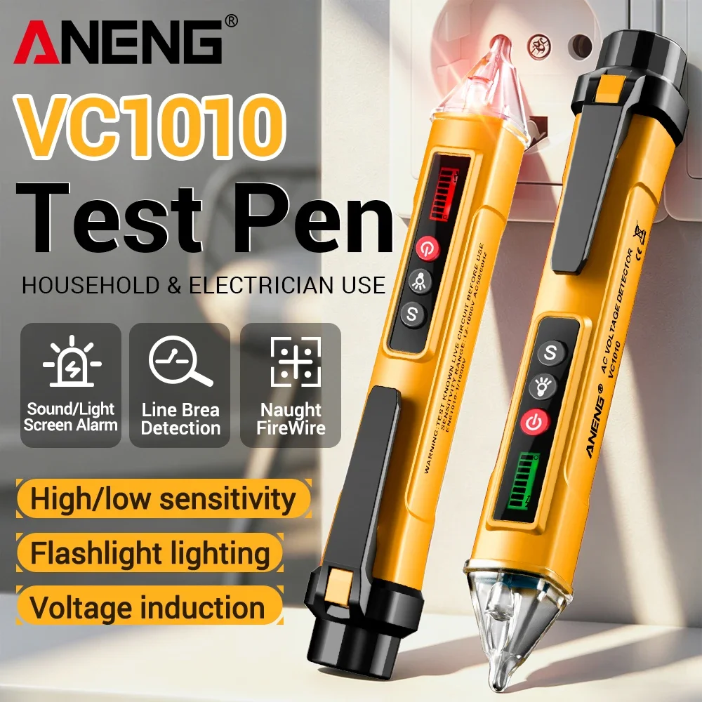 

ANENG VC1010 Voltage Induction Pen High Sensitivity 12-1000V Non-Contact AC/DC Find Breakpoint Electrician/Household Tester pen