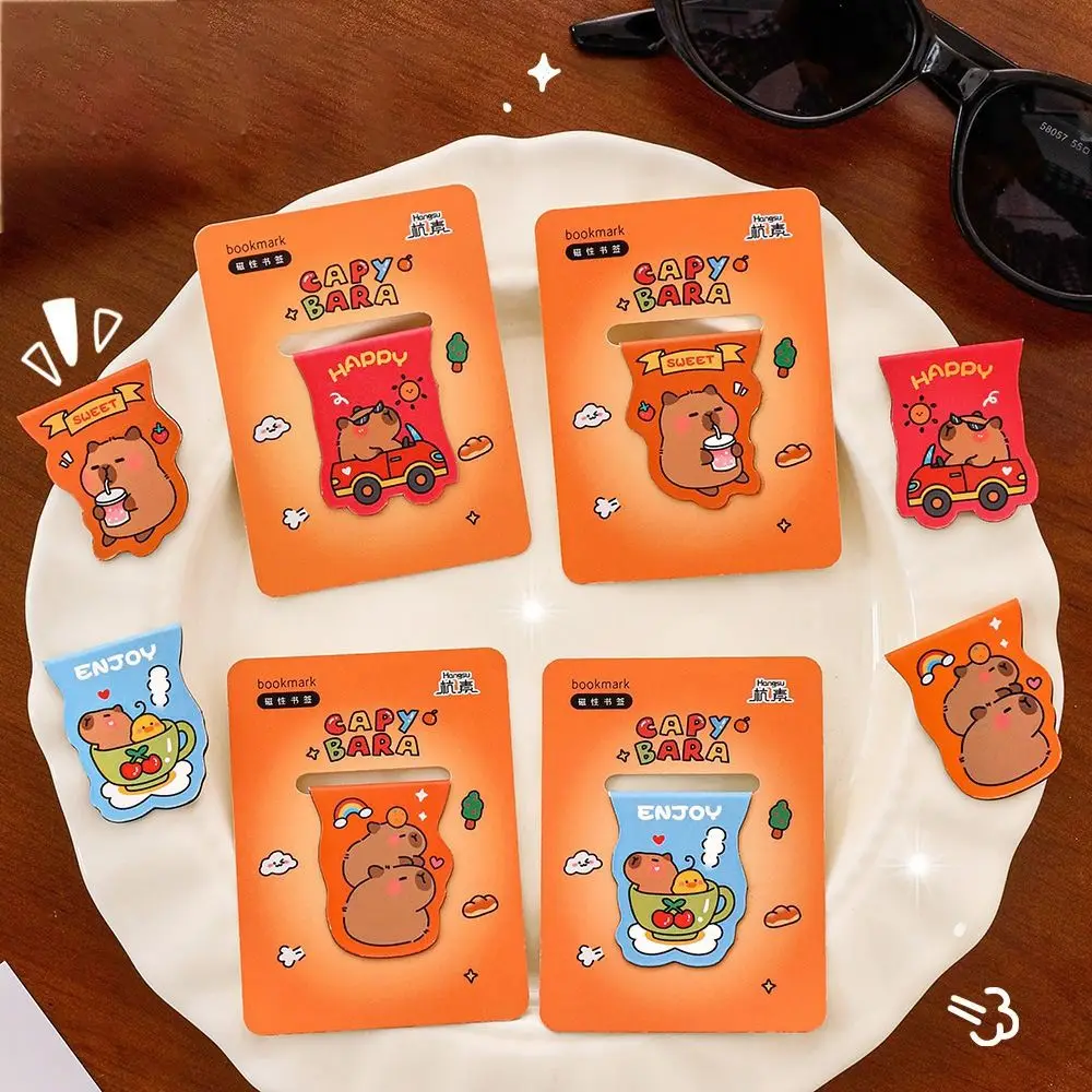 Students Gift Magnetic Capybara Bookmark School Supplies Small Prize Book Clip Cute Stationery Gift