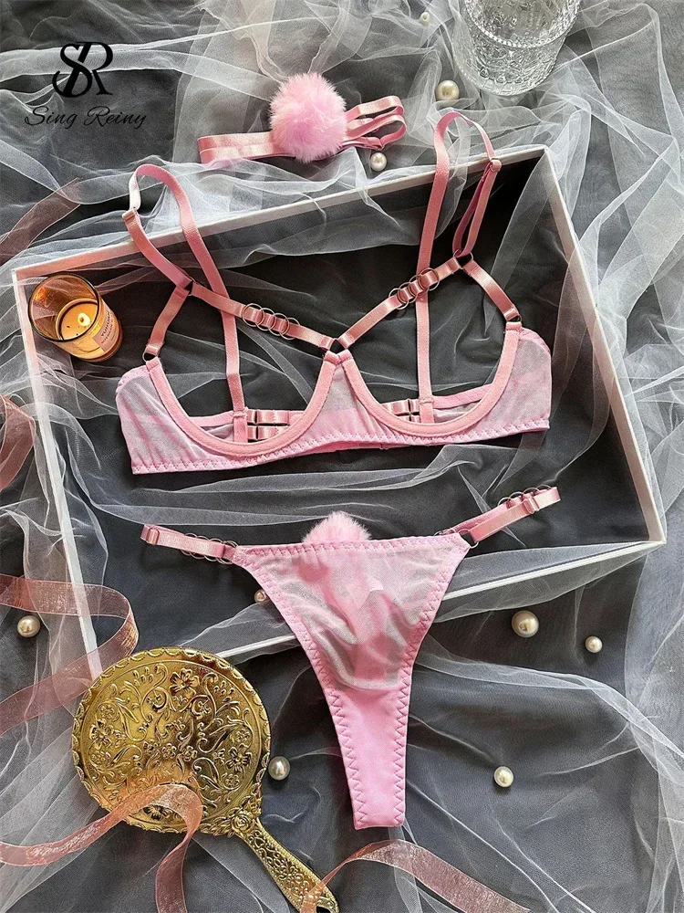 

SINGREINY косплей ажурные порно комплекты нижнего белья модные бандажные оболочки Клубная одежда для сна женская однотонная униформа Sey нижнее белье костюмы