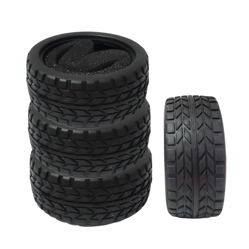4Pcs 1/10 65MM On-Road Car Soft Tires High Grip Rubber Tyre Hot Melt Tire For HSP Tamiya HPI Kyosho 94123 94122 TT02 FW06