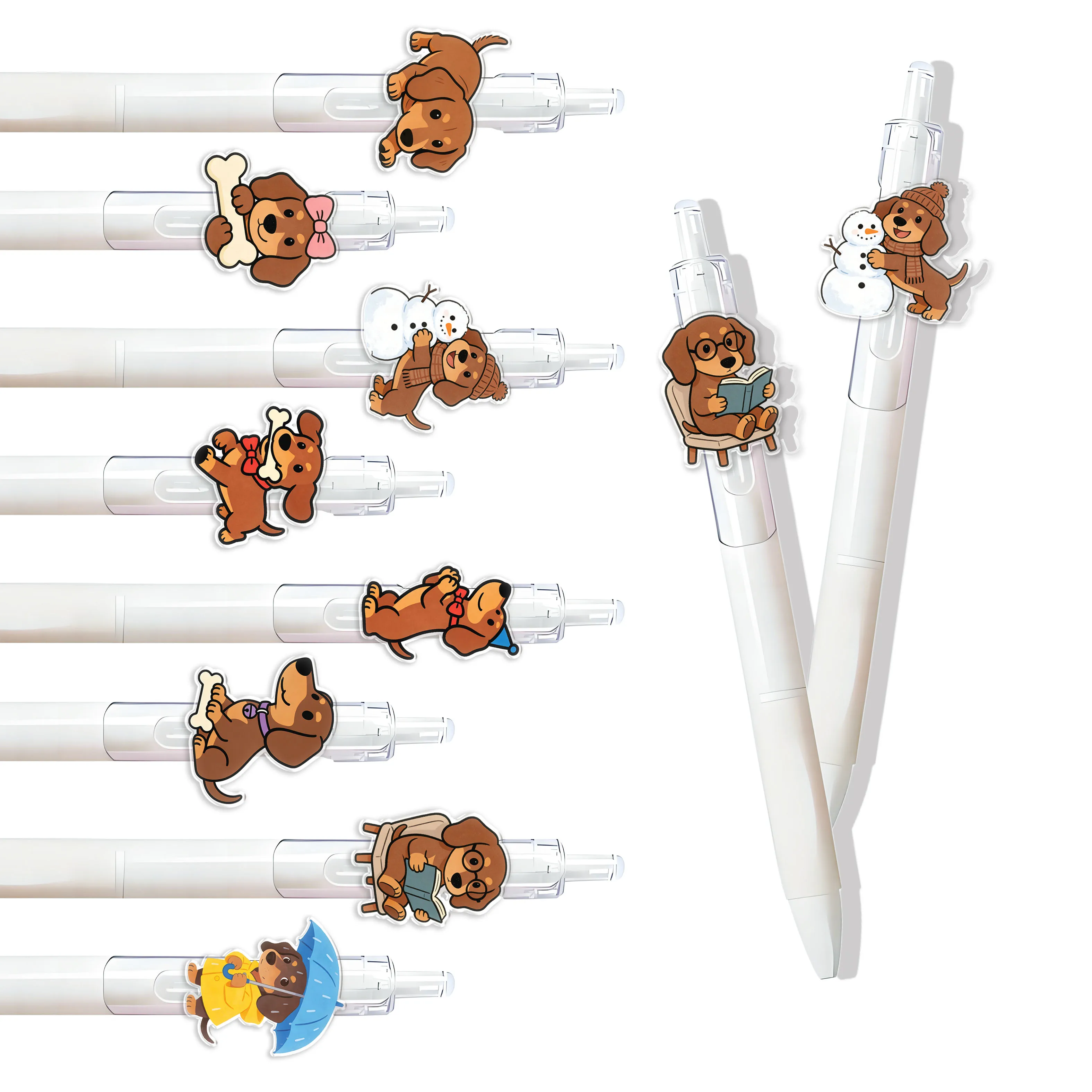 

Набор из 10/14 шариковых ручек с милыми таксами, креативный дизайн в виде животных, выдвижные ручки, новинка для школьников к началу учебного года