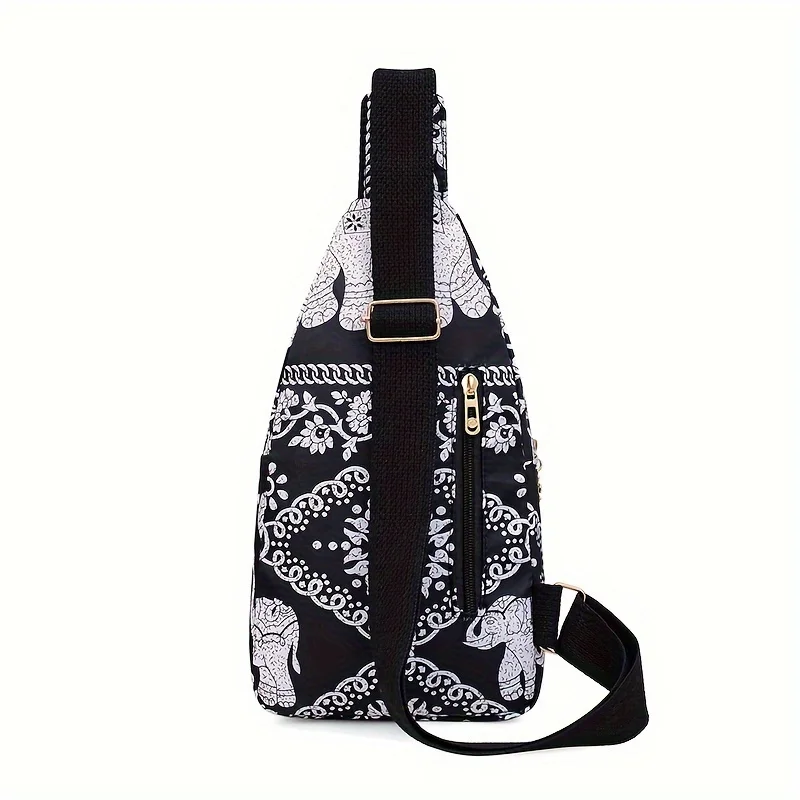 Chest Bag For Women Fashion Elephant Print Casual Personality Lightweight Crossbody Shoulder Chest Bag, Women\'s Outdoor Bag