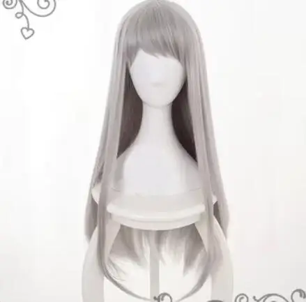 Perruque de Cosplay de Costume d'Halloween, Anime Blend, S Oke Zaki Hideri, Cheveux Synthétiques Longs et Lisses, Gris Argent, Degré de Chaleur