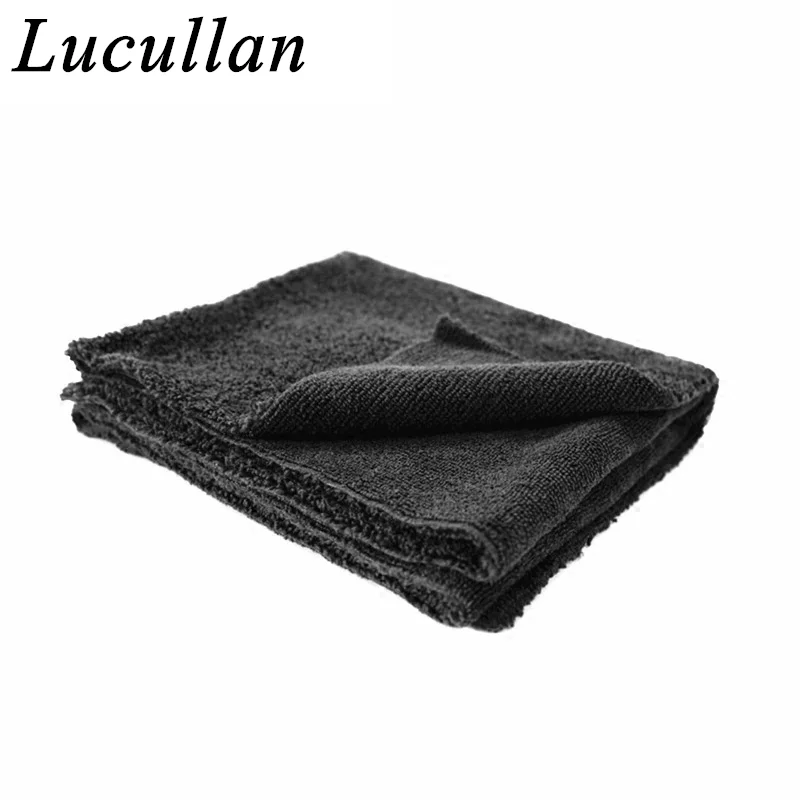 Lucullan 40X40CM 400GSM nero Edgeless microfibra asciugamano per vernici morbide cera e lucidatura rimozione