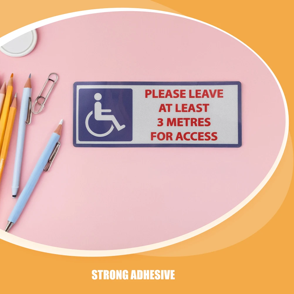 4Pcs Handicap Keep Away Warning Reflective Stickers Adhesive Safety Decals for Disabled People and Public Places