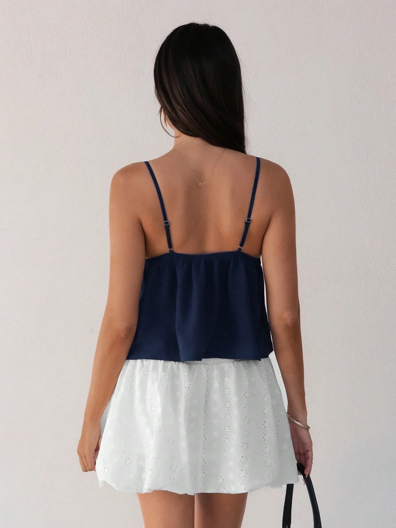 Stylish Cami Top Features a Flattering V-Neck and Adjustable Front Tie. Lightweight and Comfortable, Great for Daily Wear, Datin