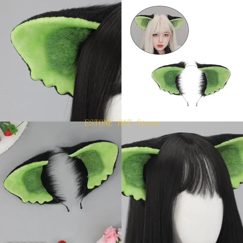 

49MF Lovely Ear Hair Hoop Cosplay Anime Character Hair Holder Live Broadcast Cosplay Headwear for Teens Woman