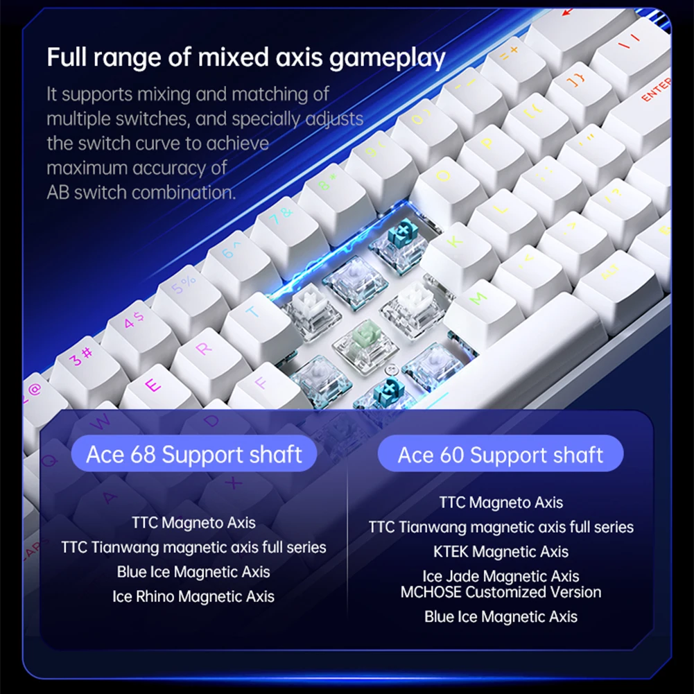 Teclado mecânico interruptor magnético 65% taxa teclado de jogo compacto 0.01mm 128k gatilho rápido teclado para pc gamer