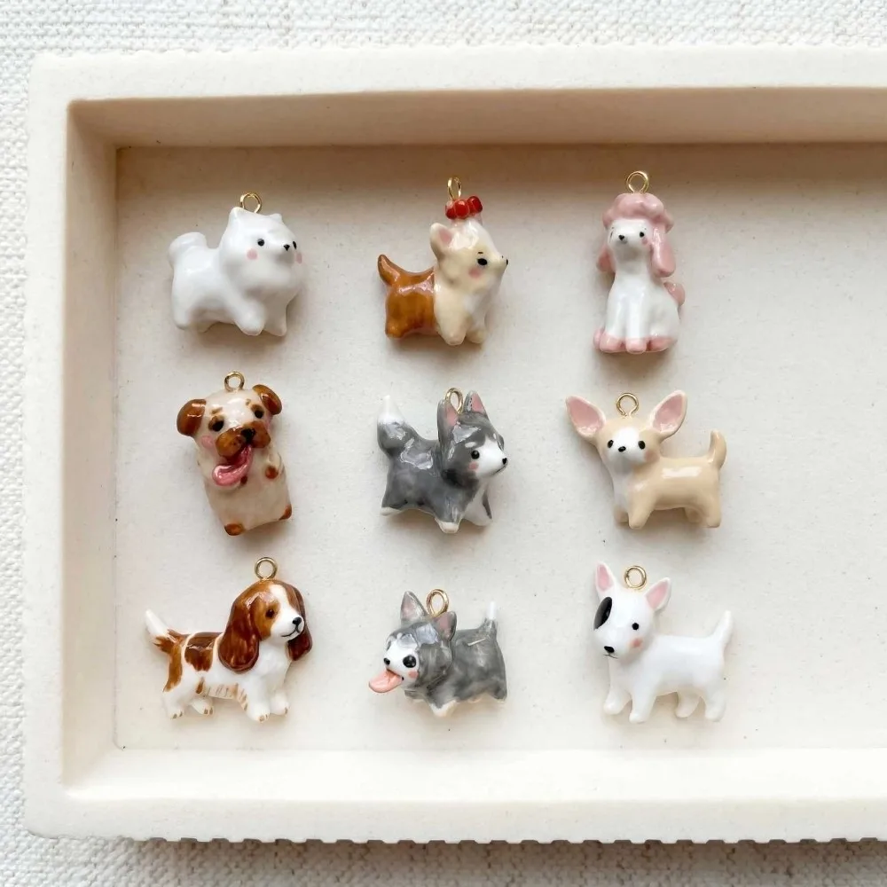 Samoyed Fashion Puppy Necklace Pendant Cute Enamel Dog Pendant Creative Animal Beagle Pendant Necklace Accessories