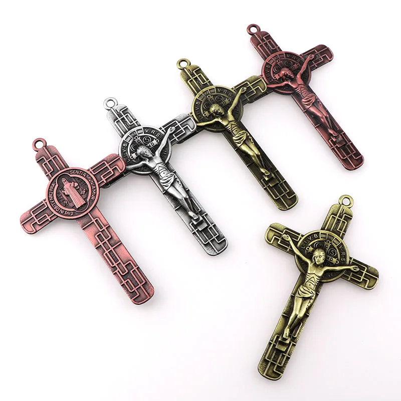 Medal Of Saint Benedict Cross Jesus Christian Jewelry Crosses Charms St Benedict Crucifix Pendants For Key chain Pendants