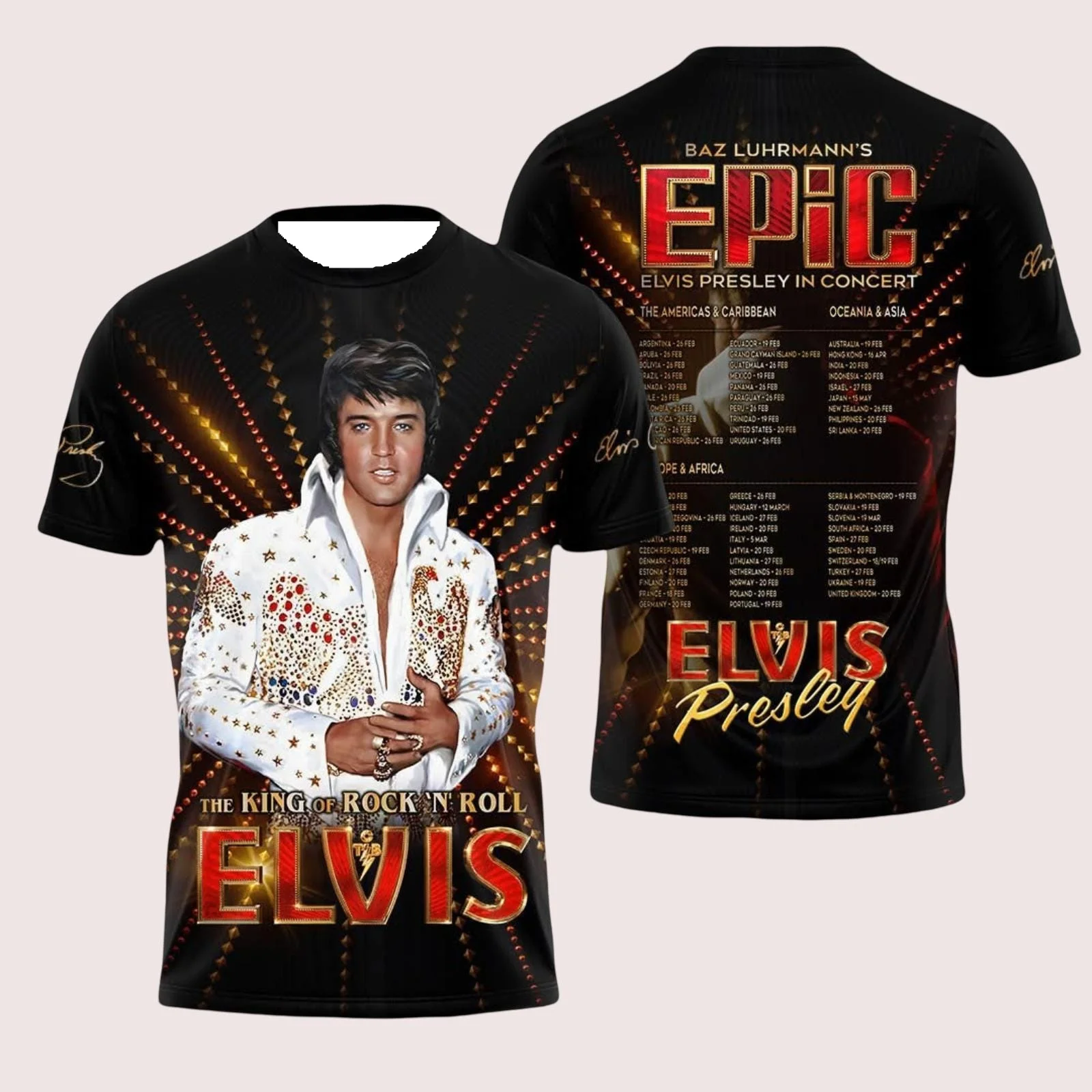 Neues 2026-27 Elvis Presley Herren-Trikot 3D-Druck Y2K Lässiges Schnelltrocknendes T-Shirt Geeignet als Trainingsbekleidung Familien-Partnerlook – Detail 10