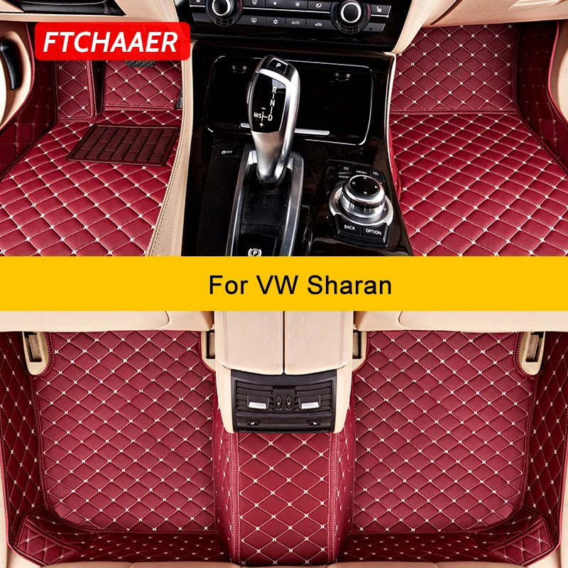 

FTCHAAER Custom Car Floor Mats For VW Sharan 2010-2023 Auto Carpets Foot Coche Accessorie