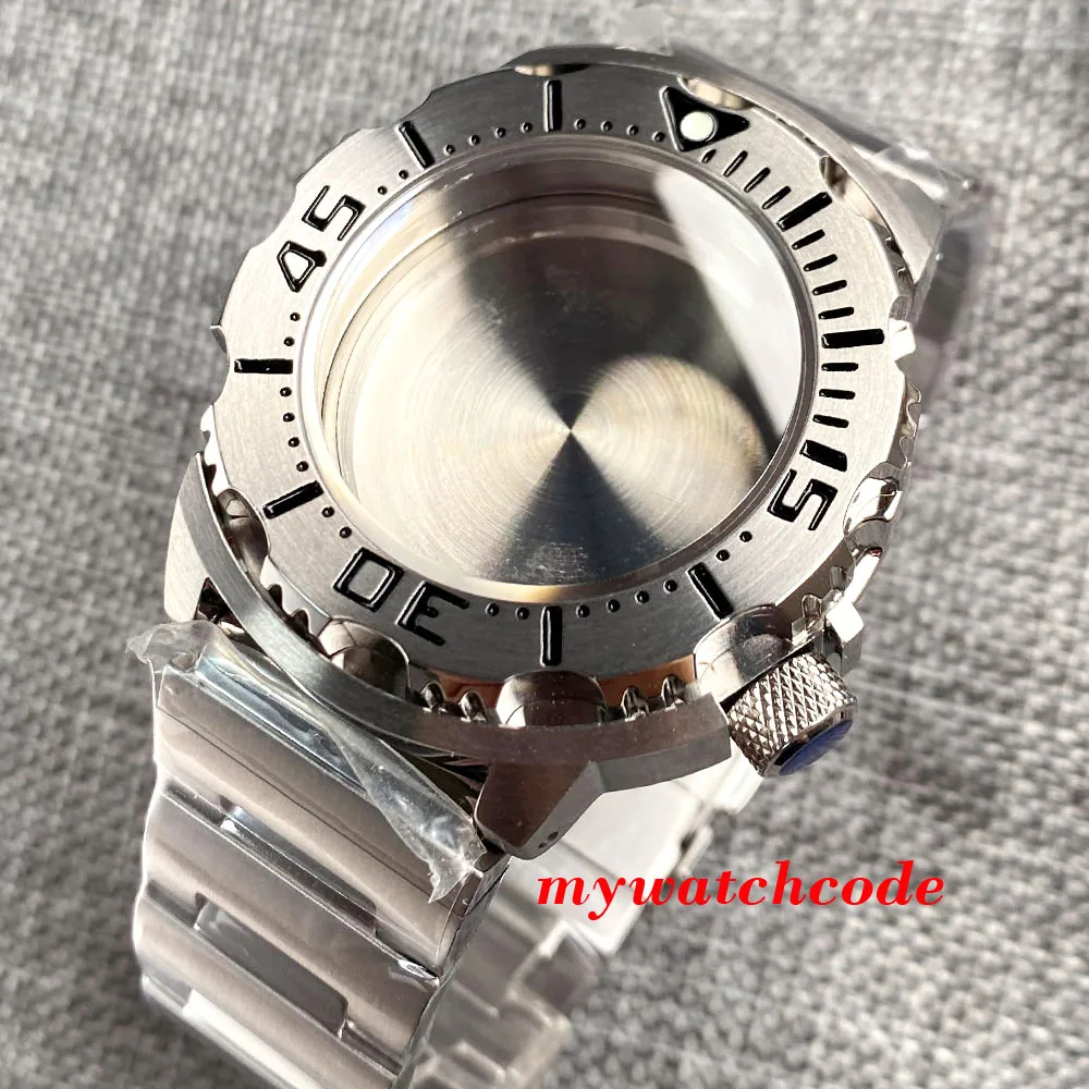 AR Sapphire Crystal 42mm Stainless Steel 20Bar Monster Watch Case Bracelet 3.8 Screw Crown Fit NH35A NH36A Automatic Movement