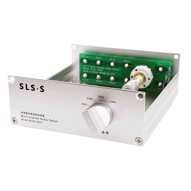 

Hifi 4 Way Input 1 Output Passive Audio Signal Selector Audio Switching Professional Equipment for Amplifier