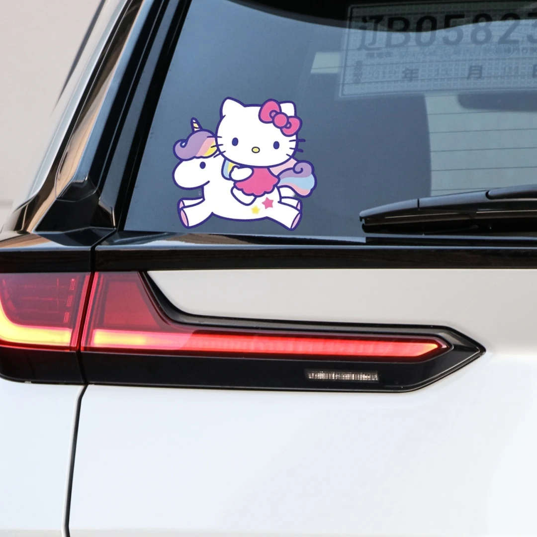 

Hello Kitty Unicorn Cute Lovely Anime Decals Car Stickers For Rav4 Corolla Window Windshield Motorcycles Auto Tuning