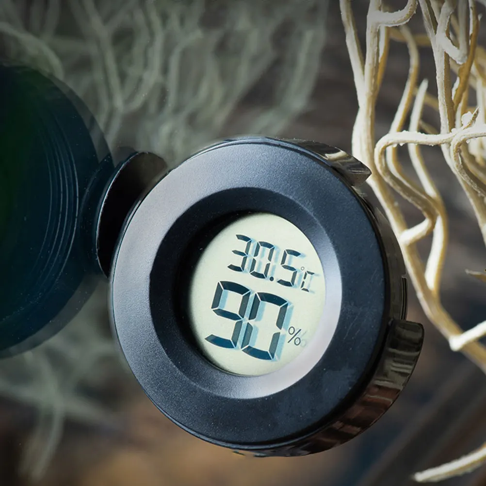 

Digital Hygrometer Thermometer Small Monitor Multi function Temperature Humidity Reptile Supply ABS Durable Waterproof LCD