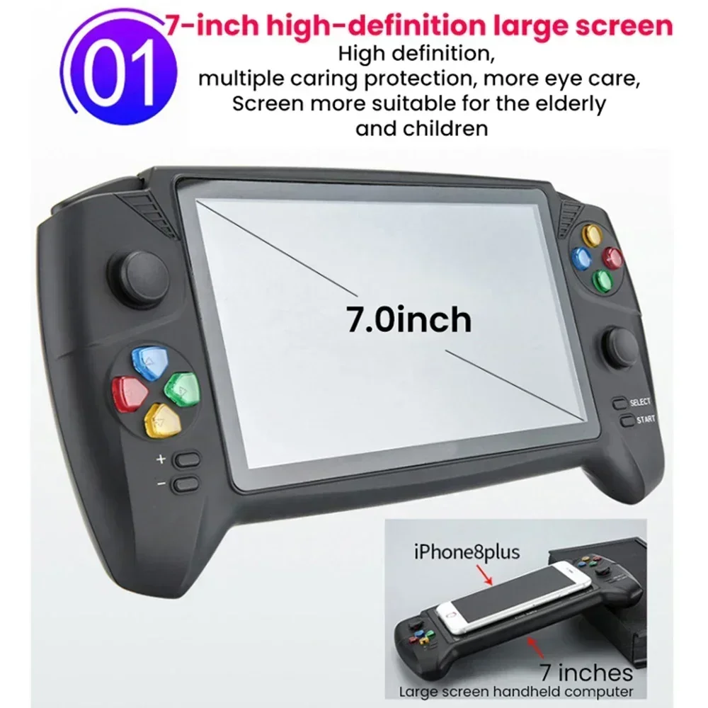 2023 NEW Handheld Game Console Classic 7.0 inch Handle Retro Game Machine Dual Joysticks for PS1 GBA NES FC Game Player