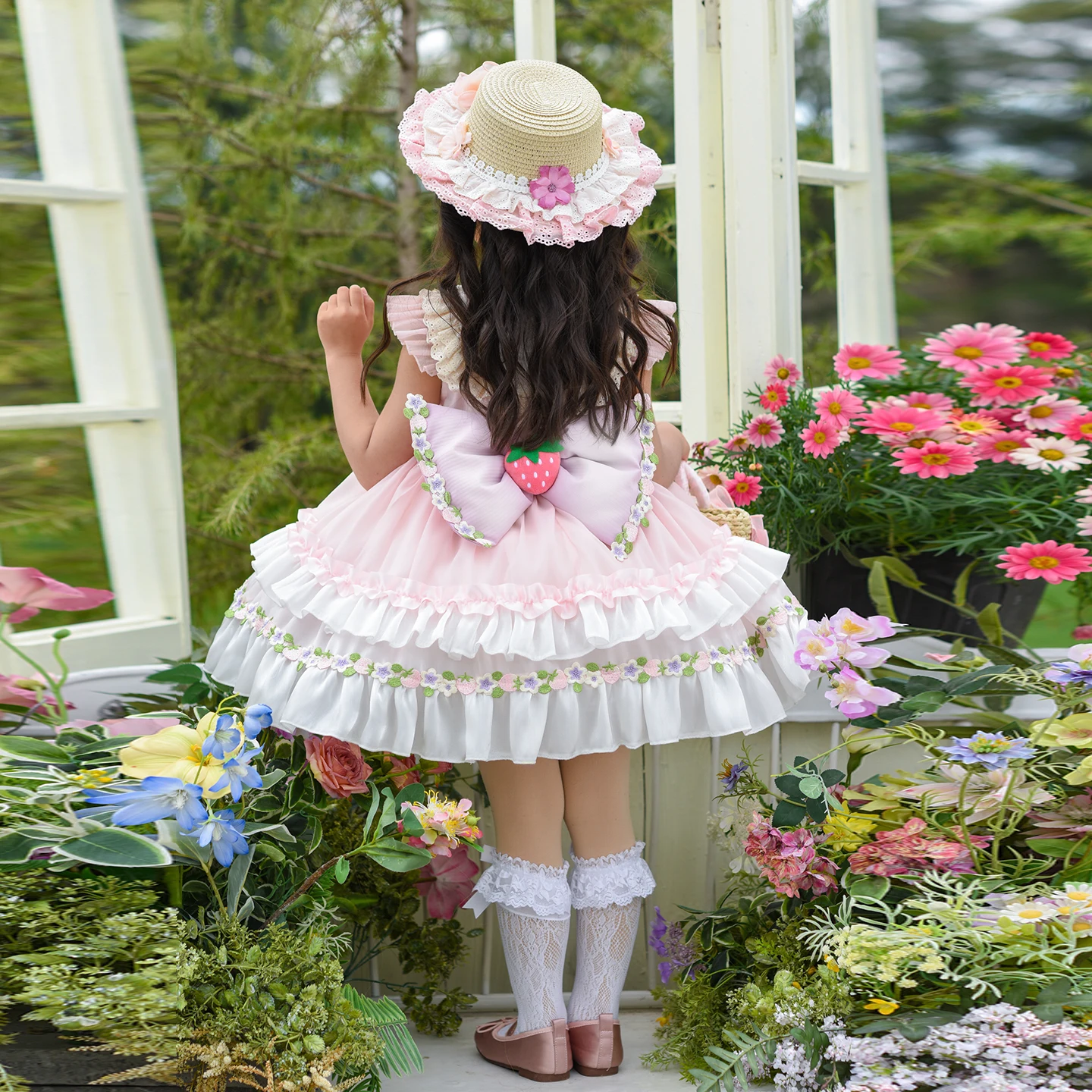 High Quality Princess Lolita Dress Set for Little Girls Child Party Skirt Baby Girls Stage Performance Birthday Dress Size 2-11Y