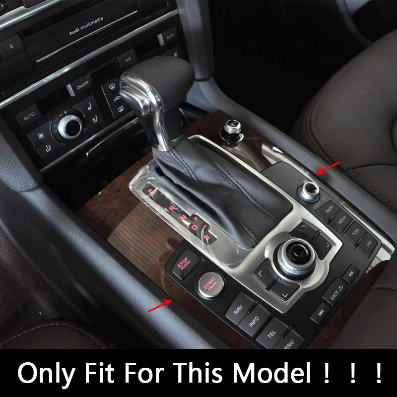 Car Console Gearshift Water Cup Holder Decoration Cover Gear Multimedia Panel Sticker Trim For Audi Q7 Auto Interior Accessories