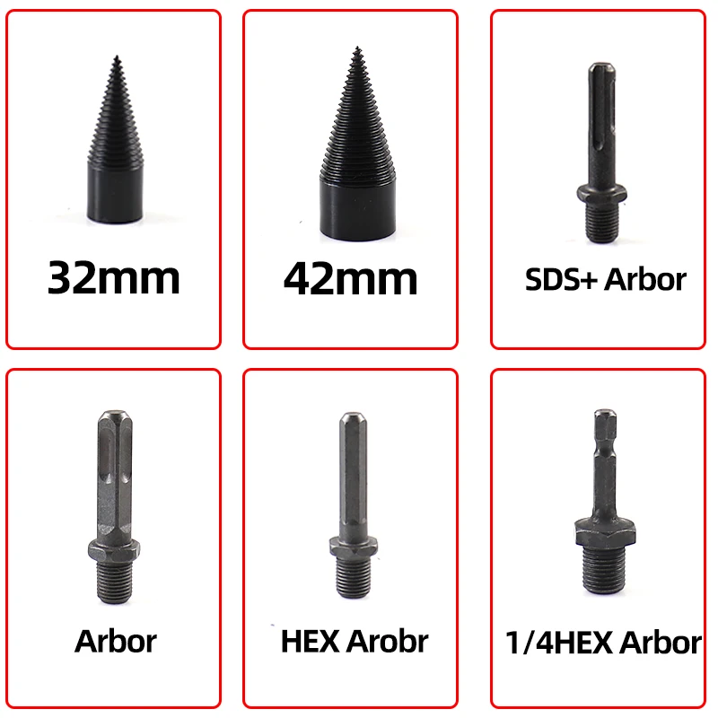 Imagem -03 - Broca Divisor de Lenha Haste Redonda do Triângulo Hexagonal Cone de Madeira Ferramentas para Carpintaria Pcs