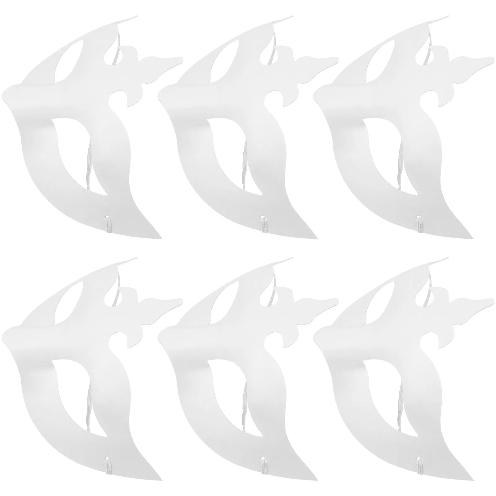

6Pcs Quality White Paper Masks DIY Hand-Painted Masquerade Masks for Party Festival Performance Supplies White Party Mask