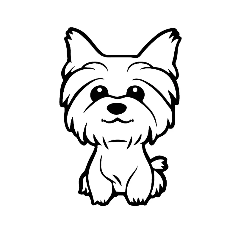

JPCT Yorkshire Terrier Cute Puppy Stickers for Cars, Motorcycles, Raincoats, Waterproof and Sunscreen PVC Stickers 16 * 11cm
