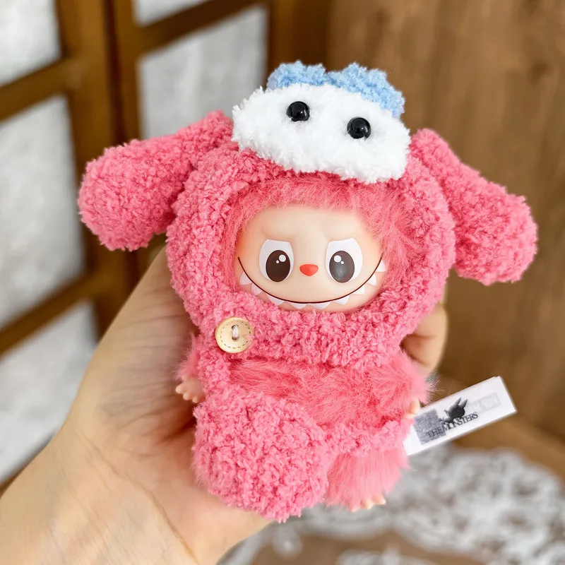 Labubu 4.0 اليدوية دمية الملابس عقال أفخم مناسبة ل 10 سنتيمتر دمية Labubu الصغيرة الملابس قبعة وحقيبة كروسبودي لا دمية