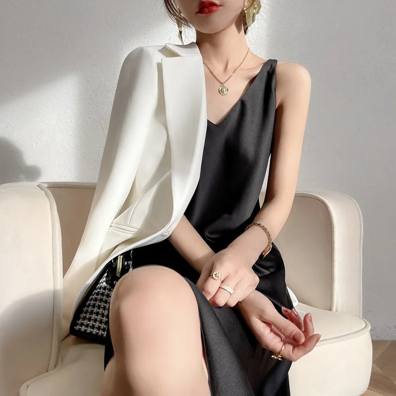 2022 Fashion Noble Summer Elegant Women\'S Dress  Strap Satin Maxi Long Party Dresses Midi Robe