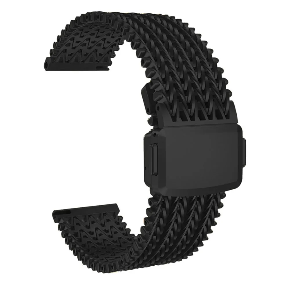 

For Huawei Watch GT 5 46mm V Shape Mesh Band 22mm Stainless Steel Magnetic Watch Strap - Black