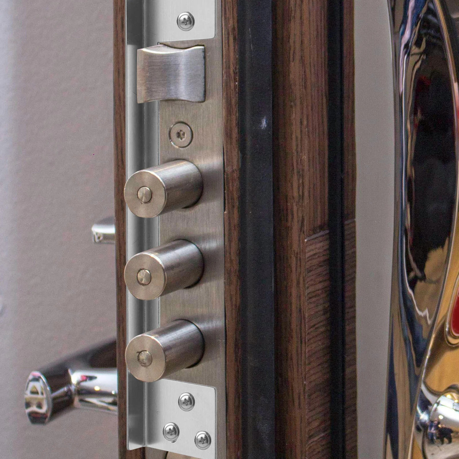 Door Latch Guard Lock Protector Plate Stainless Steel Security Covers Outdoor L-shaped Child