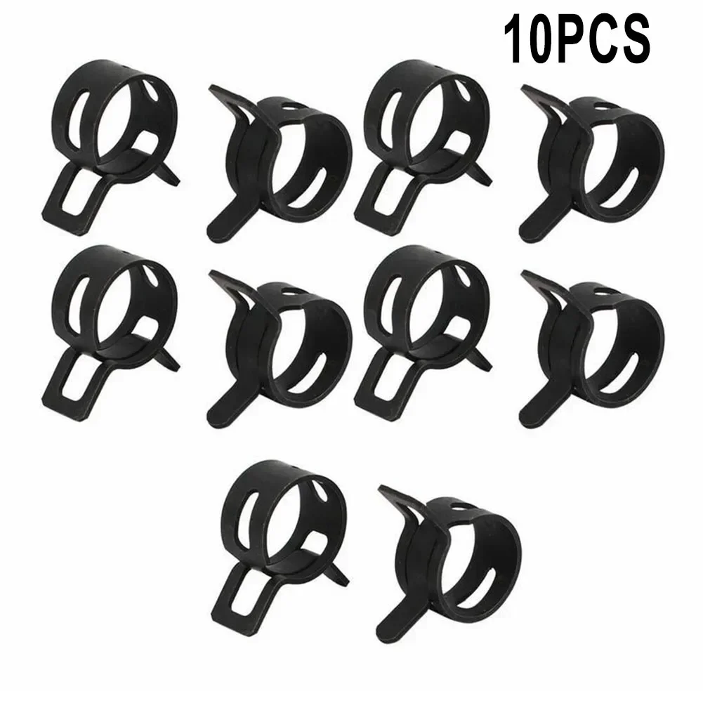 10pcs Hose Clamps Fuel Hose Line Water Pipe Clamp Hoops Air Tube Fastener Adjustable Spring Clips 8/10/12/13/14/15/16mm Hardware