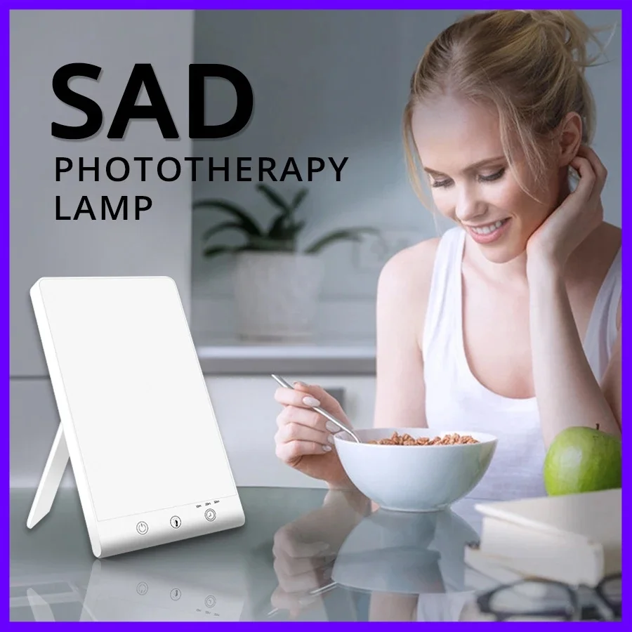 SAD Light Therapy Lamp 3 Modes Anti Depression Anti-fatigue USB Timing Touch Night Light Daylight for Bedroom