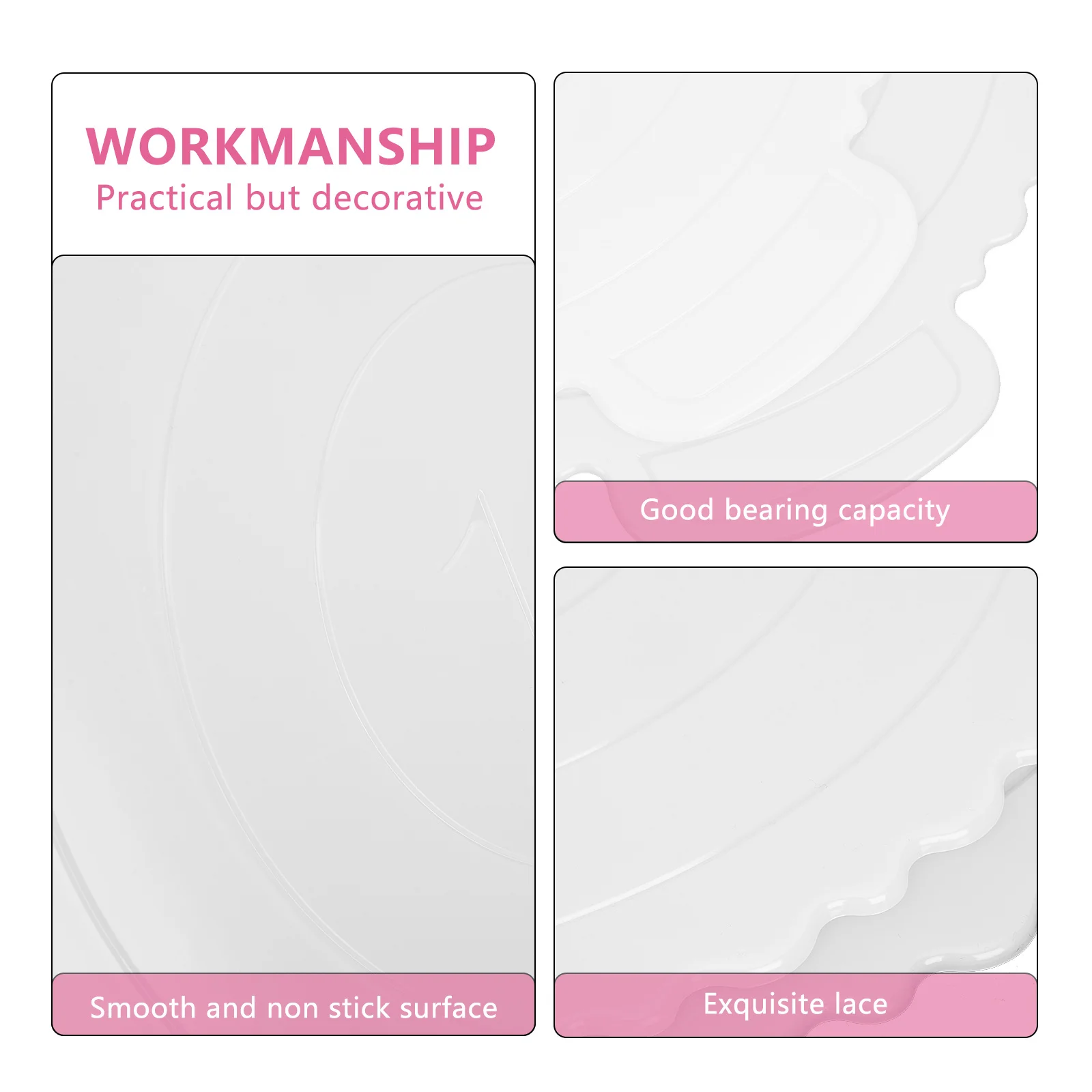 

2Pcs Cake Board 10 Inches Elegant for Mousse Cake Cookies Christmas Party Dessert Tray Organizer Dessert Tray Dinner Plate