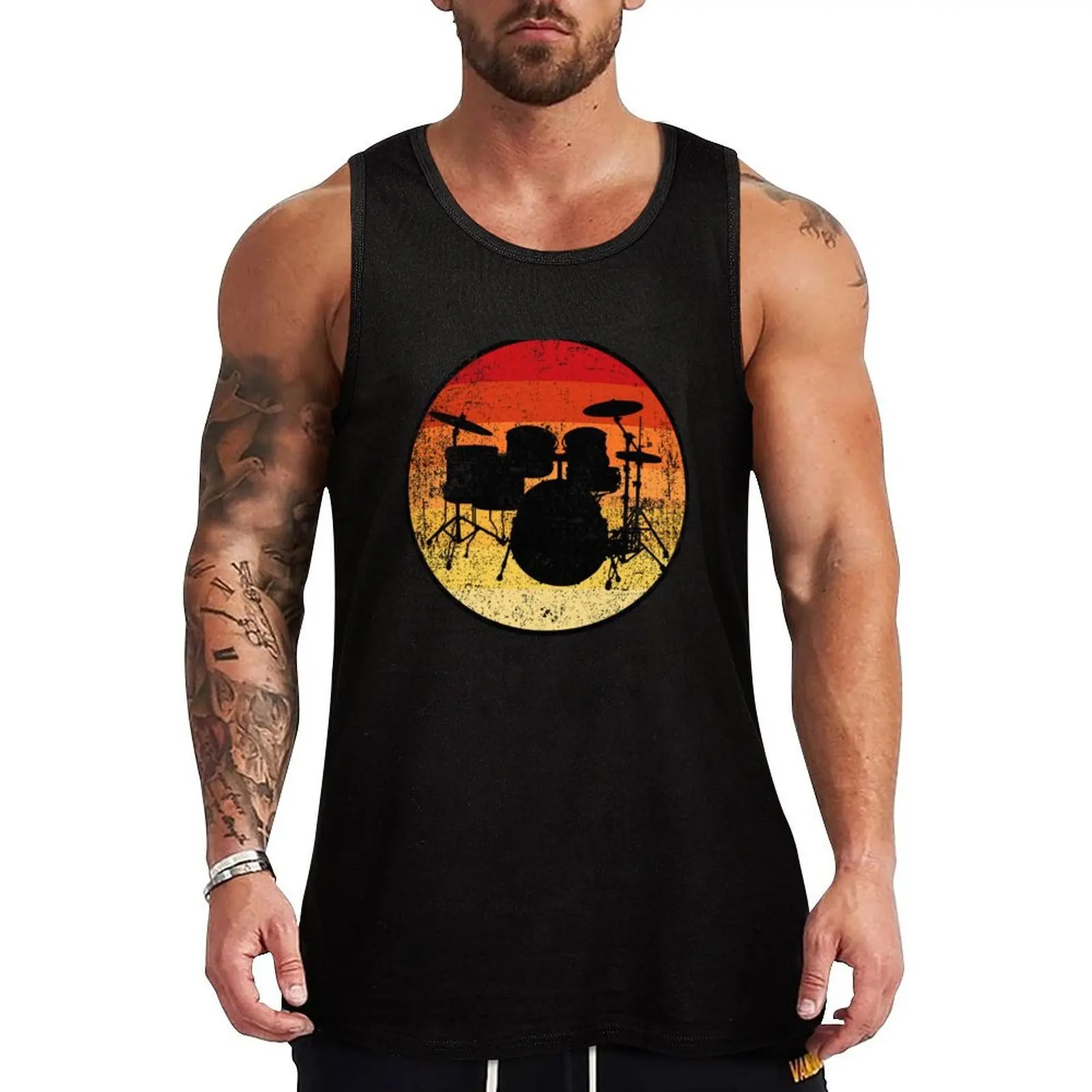 

SUNBURST DRUMS Tank Top anime top Working vest Sports shirt man t shirt gym
