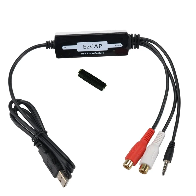 EZCAP 216 USB Audio Capture Grabber Card Cassette To CD/MP3 Converter WMA WAVE Recorder Edit Audio To Digital 3.5mm Audio RCA RL
