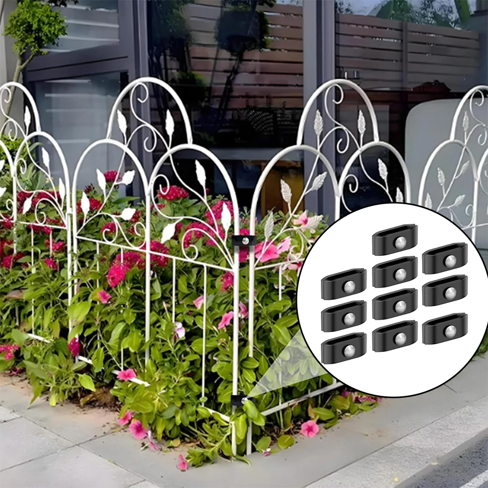 10 Pcs Metal Double Pole Mesh Fence Corner Connector Bracket Metal Mesh Pad Connector Bracket For Garden Fence