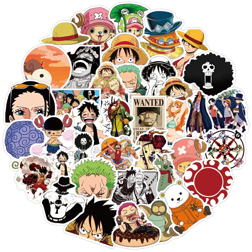 10/30/50pcs Anime ONE PIECE Stickers Suitcase Laptop Skateboard Motorcycle Luggage Phone Cartoon Anime Stickers Toy Kids Decal