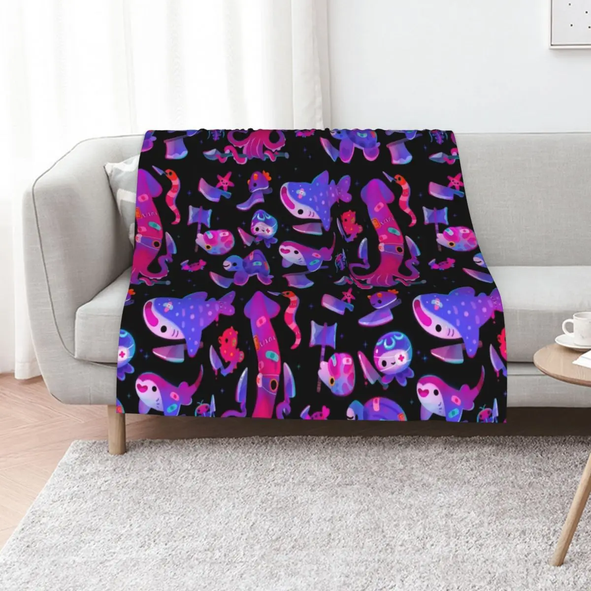 

Stabby marine life Throw Blanket Decorative Sofas For Sofa Thin blankets and throws Travel Blankets