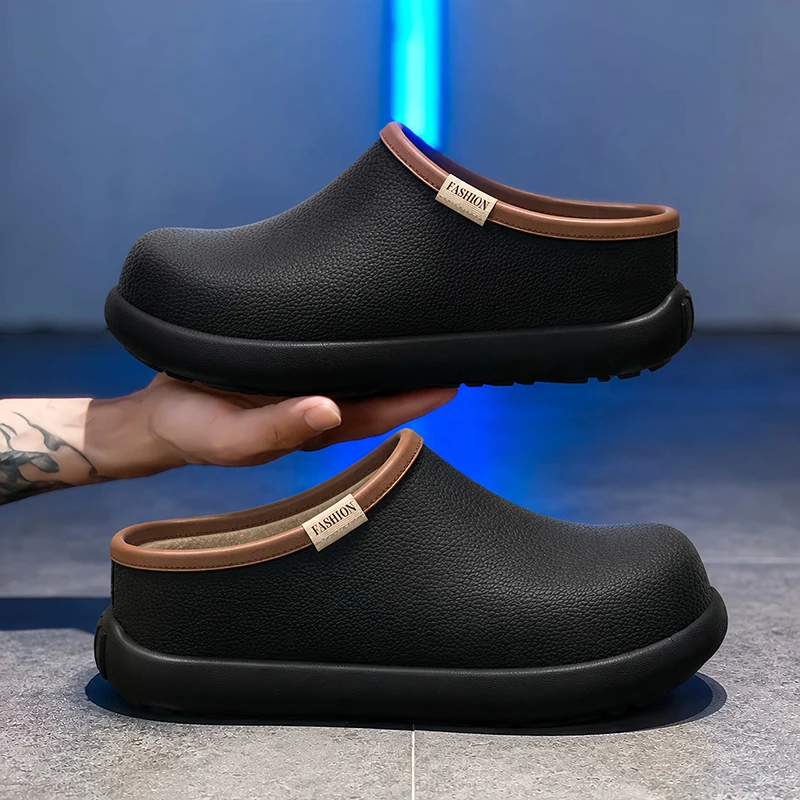 Men Garden Clogs Winter Women Warm Lining Slipper Light Weight House Slides Professional Chef Clog Oil-Proof Doctor Kitchen Shoe