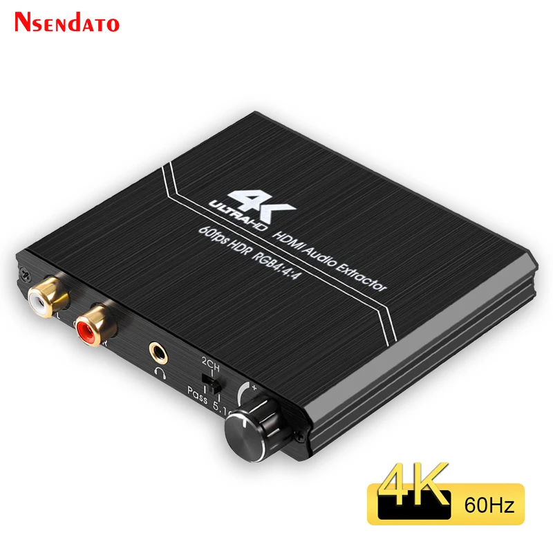 

HDMI 2.0 4k 60hz 4k Audio Extractor Optical TOSLINK SPDIF 5.1CH R/L HDMI Switch 4K Audio Extractor Support Volume Control HDR