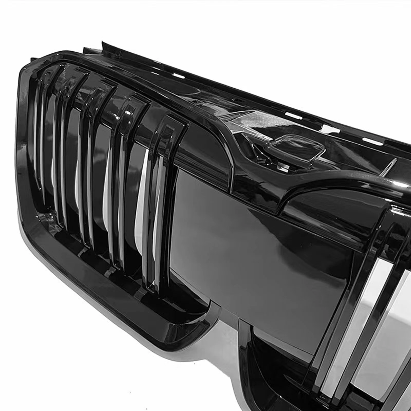 Front Grille Racing Grill For BMW X1 U11 U12 2023-2024 M Sport Black Double Slat Style Car Upper Bumper Hood Mesh Grid Body Kit