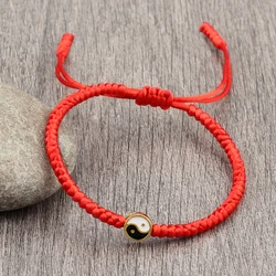 New Yin Yang Tai Chi Pendant Bracelets For Men Women Handmade Adjustable Rope Couple Bracelets Fashion Friendship Jewelry Gifts