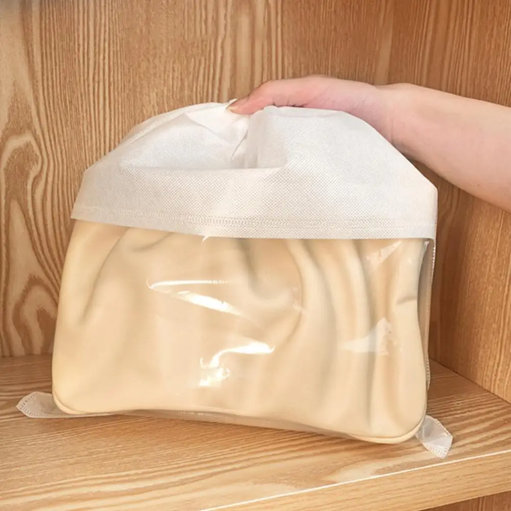 4 Colors Handbag Storage Pouch Non Woven Fabric Visible Surface Convenient Practical Moistureproof Clothes Storage Bag