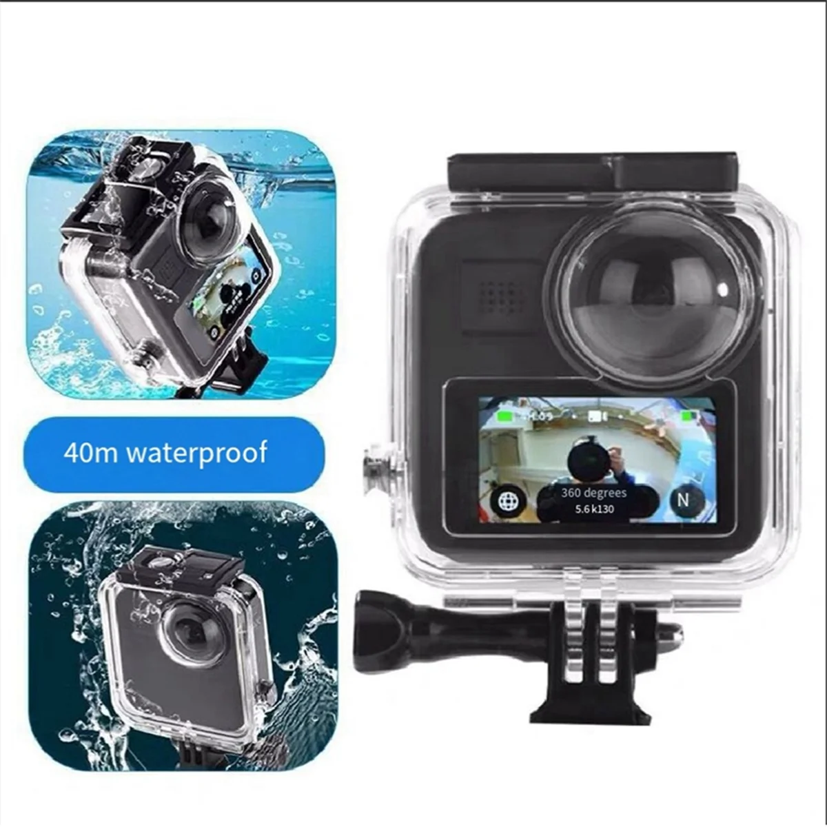 For Max Diving Housings Shell Protective Cover Box for Go Pro 360 Panoramic Camera Dive Case