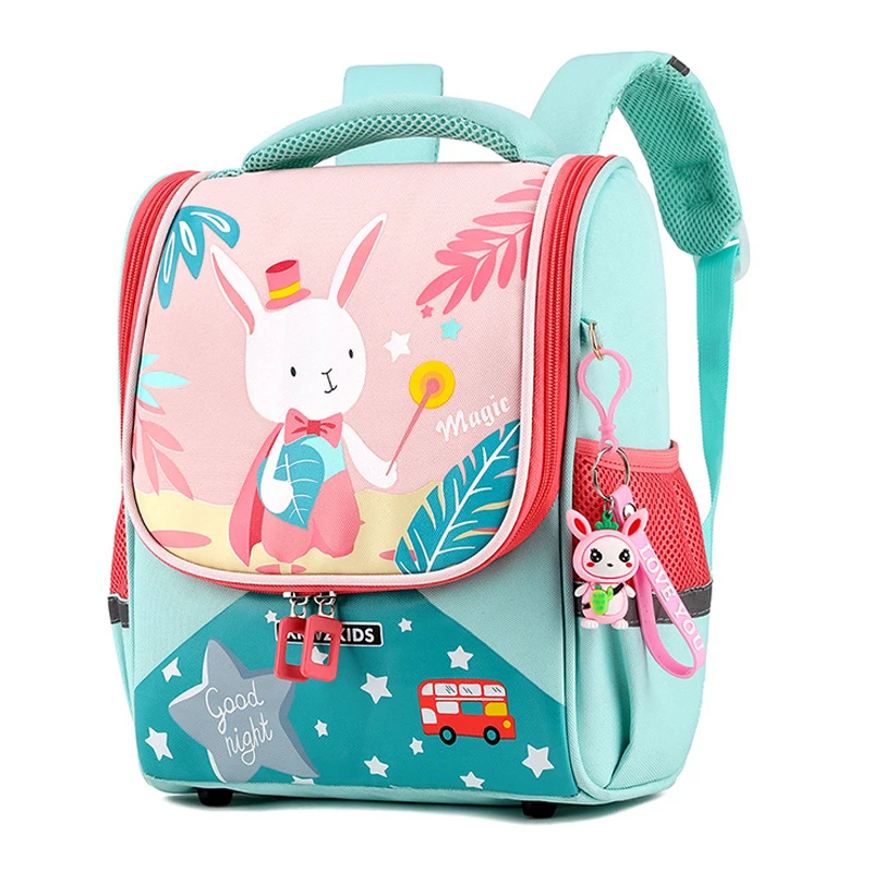 Girls School Backpack 1 Grade Student Cartoon Cute Rabbit Kids Satchels mochila femenina Children Orthopedic School Bag Knapsack