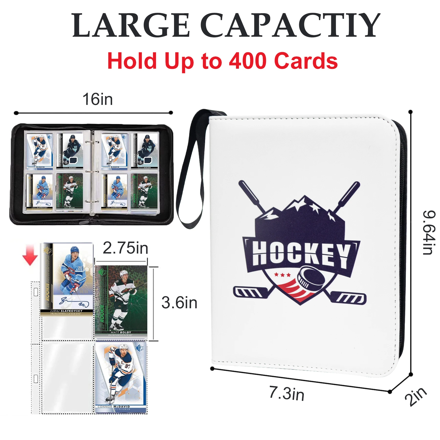 400 Zakken Hockey Kaart Bindmiddel voor Hockey Trading Cards 2024-2025 Verzamelaars Draagbare Waterdichte Collectie Sport Album Boek
