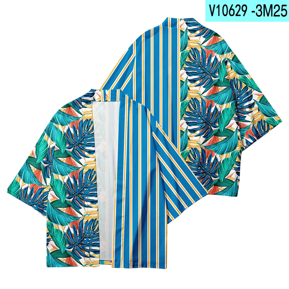 

Plus Size XXS-6XL Asymmetry Stripes Loose Japanese Asian Harajuku Streetwear Cardigan Women Men Haori Kimono Cosplay Top Yukata